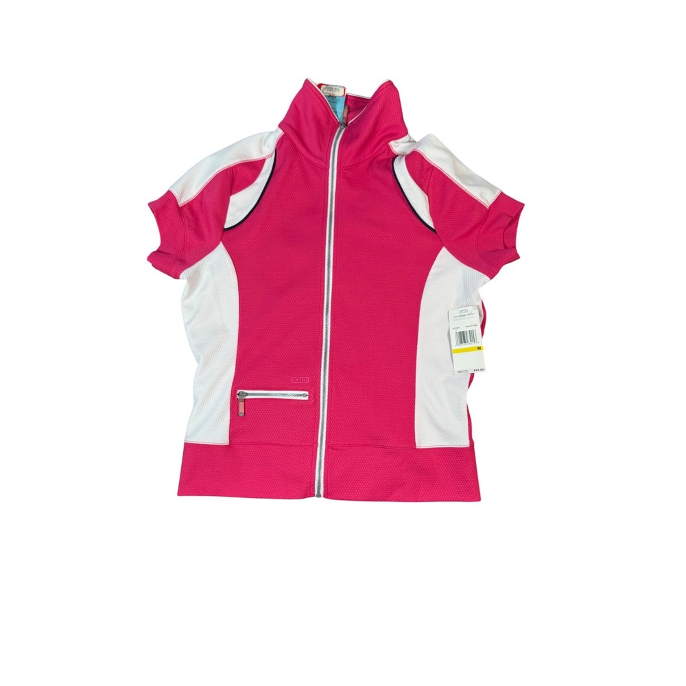 Speedo Womens Hot Pink Short Sleeve Full Zip Athletic Jacket Size‎ M